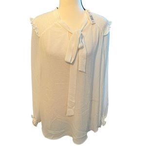 Tie up Blouse In Ivory White Size Large L